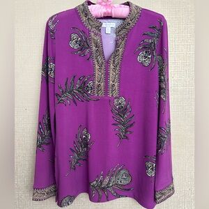 Peacock feather top by charter club